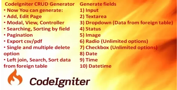 CodeIgniter CRUD Generator