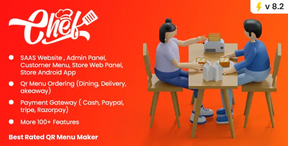 CHEF - SaaS - Contactless Multi-restaurant QR Menu Maker v8.0