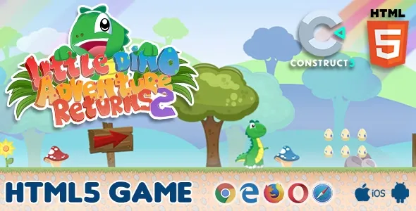 Little Dino Adventure Returns 2 - HTML5 Game Exported v1.0