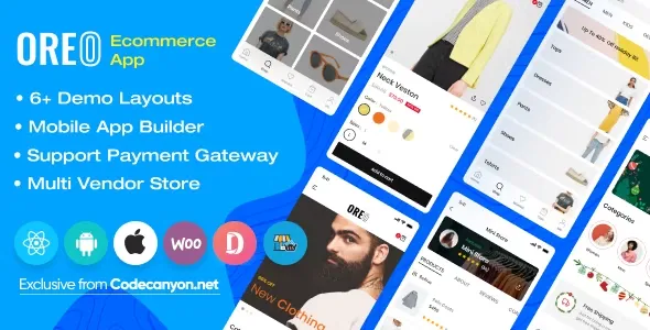 Oreo Fashion v2.8.2 - Full React Native App for Woocommerce