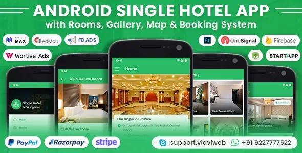 Android Single Hotel Application with Rooms, Gallery, Map & Booking System v1.5.0
