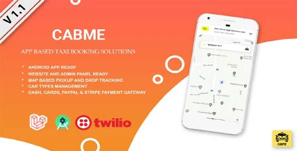 Cabme - Enterprise Level Complete Taxi App Android + Web | Android v1.1