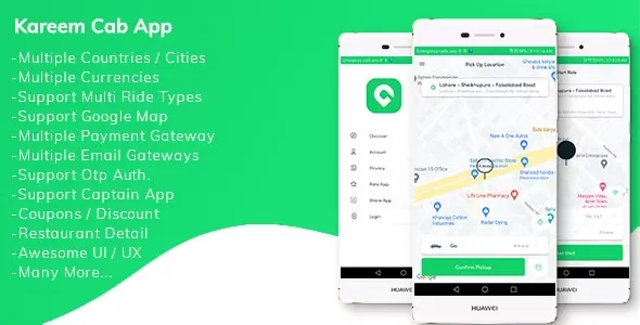 Kareem Taxi App - Cab Booking Solution + admin panel v2.1.9