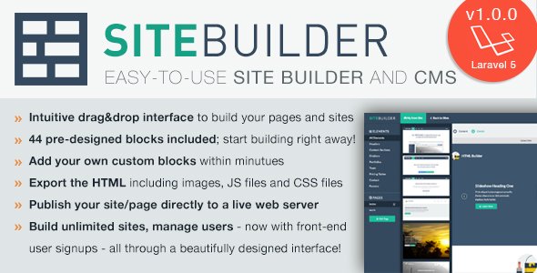 SiteBuilder Laravel - Drag&Drop site builder and CMS v1.1.1