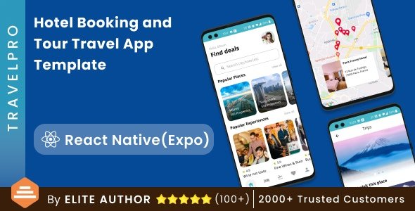 TravelPro v3.0 - React Native Hotel Booking and Tour Travel App Template