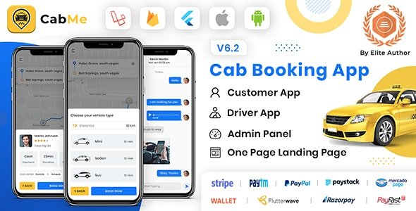 CabME v5.0 - Flutter Complete Taxi app - Taxi Booking Solution