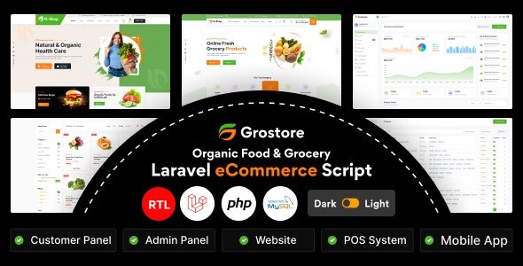 GroStore v4.2.0 - Food & Grocery Laravel eCommerce with Admin Dashboard