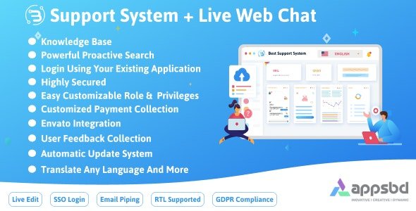 Support System v4.1.4 - Live Web Chat & Client Desk & Ticket Help Desk - nulled