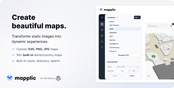 Mapplic v8.4.1 - Custom Interactive Map WordPress Plugin