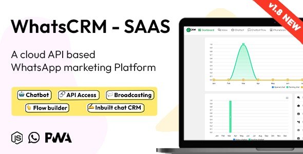 WhatsCRM v2.3 - Chatbot, Flow Builder, API Access, WhatsApp CRM SAAS System