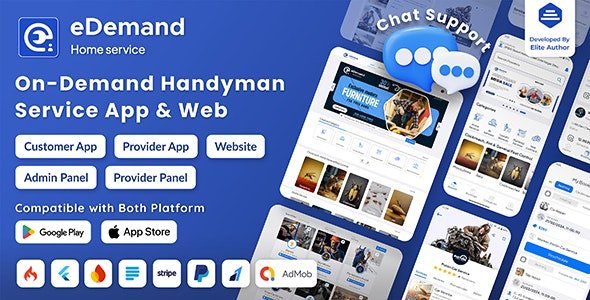 eDemand v2.5.0 - Multi Vendor On Demand Handy Services - nulled