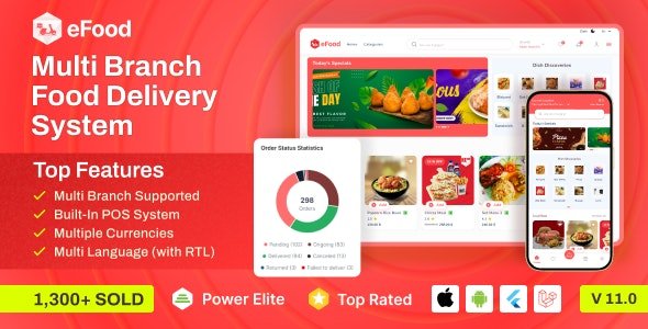 eFood v11.5 - Food Delivery App with Laravel Admin Panel + Delivery Man App - nulled