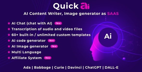 QuickAI OpenAI v2.8 - ChatGPT - AI Writing Assistant and Content Creator as SaaS - nulled