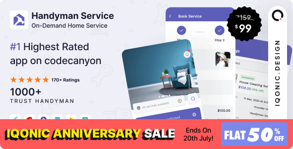 Handyman Service 8.1.0 - Flutter On-Demand Home Services App with Complete Solution