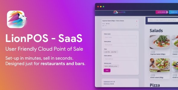 Lion POS v3.5.0 - SaaS Point Of Sale Script for Restaurants and Bars with floor plan