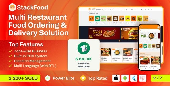 StackFood Multi Restaurant v6.3.0 - Food Delivery App with Laravel Admin and Restaurant Panel - nulled