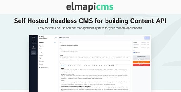 ElmapiCMS v2.0 - Headless CMS for building Content API