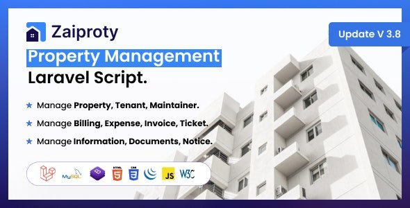 Zaiproty v4.6 - Property Management Laravel Script - nulled