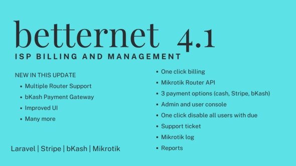 Betternet ISP Billing with Mikrotik API v4.0