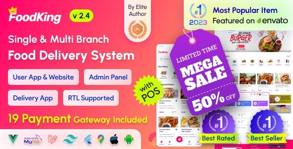 FoodKing v1.3 - Restaurant Food Delivery System with Admin Panel & Delivery Man App | Restaurant POS
