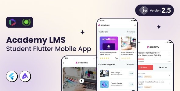 Academy Lms Student Mobile App v2.3 - Flutter iOS & Android