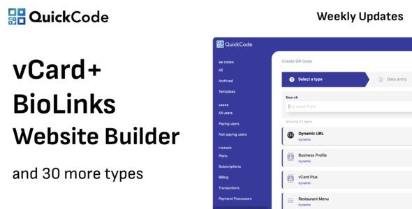 QR Code Generator BioLinks vCard SaaS v2.17.3