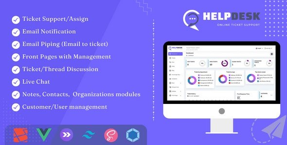 HelpDesk 4.0.7 - Online Ticketing System with Website - ticket support and management - nulled