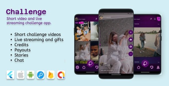 Challenge v1.1.8 - (IOS and Android) - Videos, Livestreaming with 2 participants, Audio room (9 broadcasters)