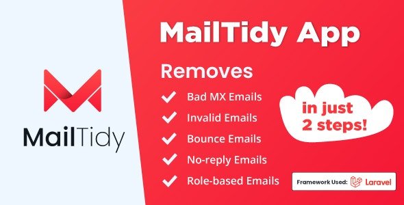 MailTidy v2.1.2 - Email List Cleaner SAAS Application