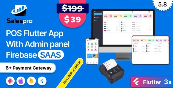 SalesPro Saas v5.2 - Flutter POS Inventory Full App+Admin panel With Firebase