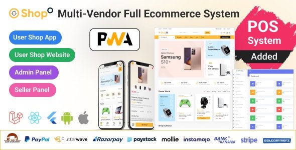 Shopo eCommerce v3.9.2 - Multivendor eCommerce Flutter App with Admin Panel & Website