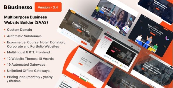 Businesso v3.2 - Business Website Builder SAAS (Multitenancy) - nulled