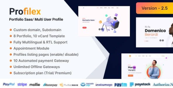 Profilex v2.5 - Portfolio Builder SAAS / Multi-User Profile (Multitenancy) - nulled