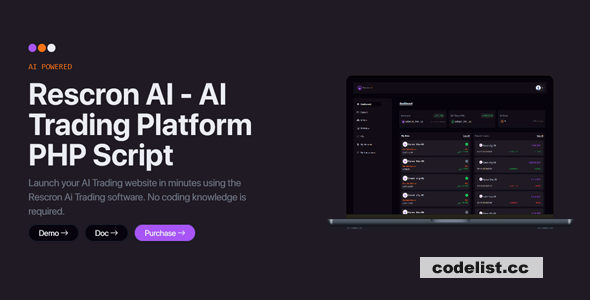 Rescron AI - AI Trading Platform PHP Script - v4.0.0