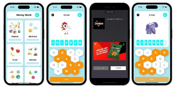 Honey Word Puzzle Game - SwiftUI Full iOS Game For Kids