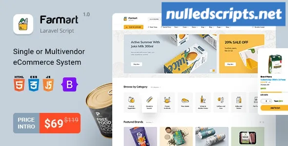 Farmart v1.21.5 - Single or Multivendor Laravel eCommerce System - nulled