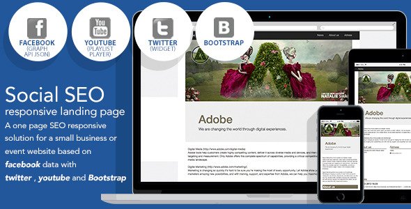 Social SEO responsive landing page facebook
