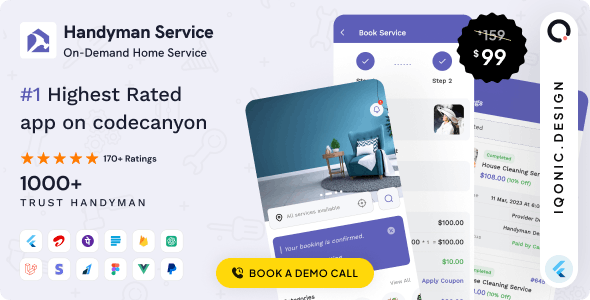 Handyman Service 7.7.0 - Flutter On-Demand Home Services App with Complete Solution