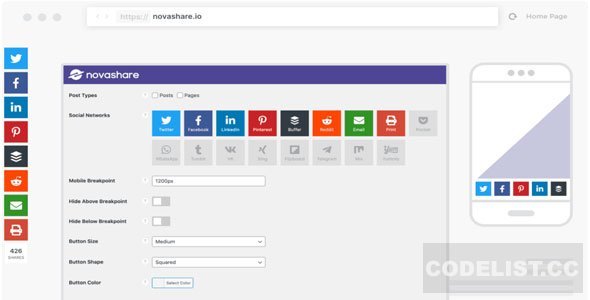 Novashare v1.3.9 - WordPress Social Sharing Plugin
