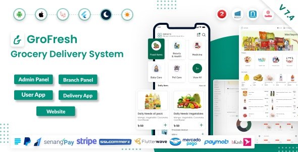 GroFresh v7.9 - (Grocery, Pharmacy, eCommerce, Store) App and Web with Laravel Admin Panel + Delivery App - nulled